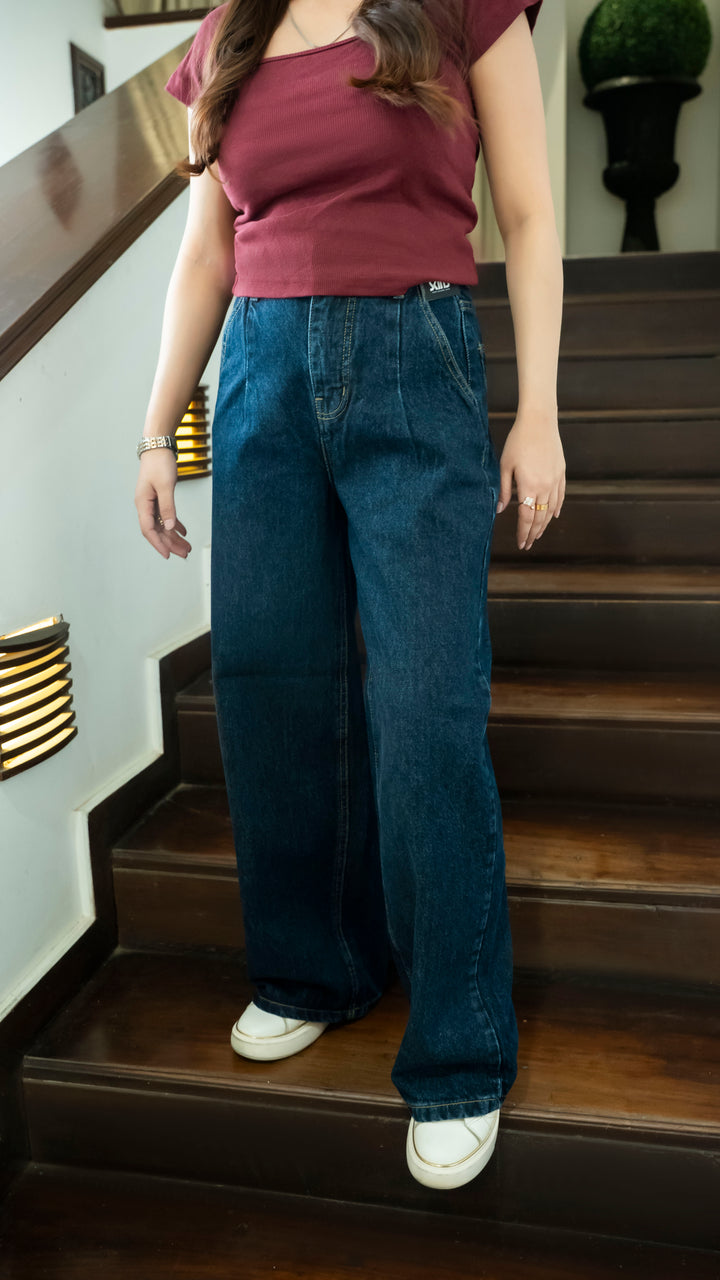 Blue Wide Leg Jeans