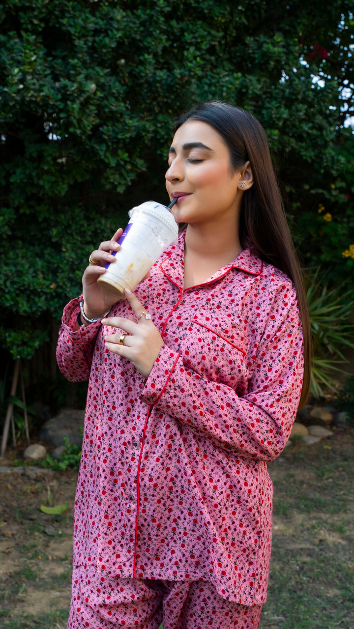 Pink Roses PJ Set