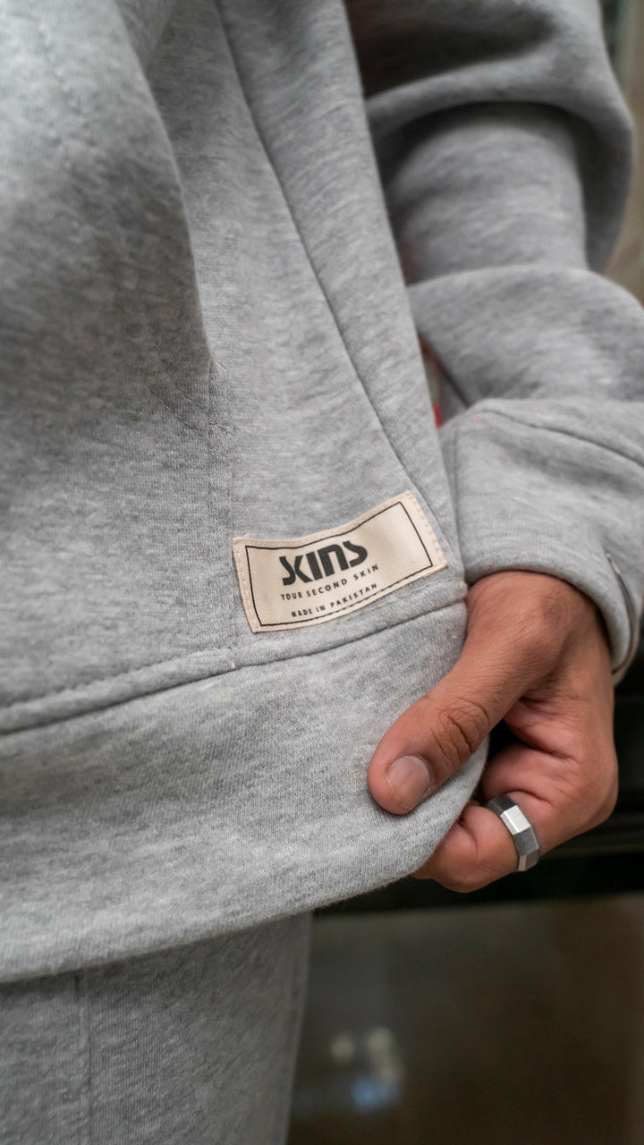 Stone Gray Oversized Hoodie Set