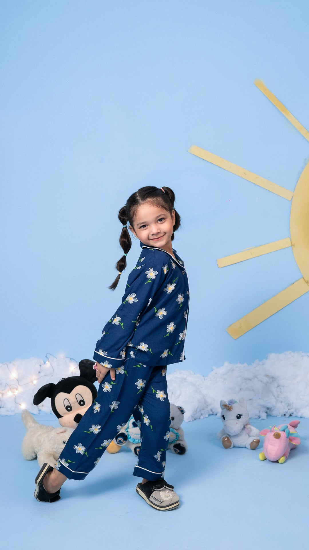 Sapphire Petals Kids PJ Set