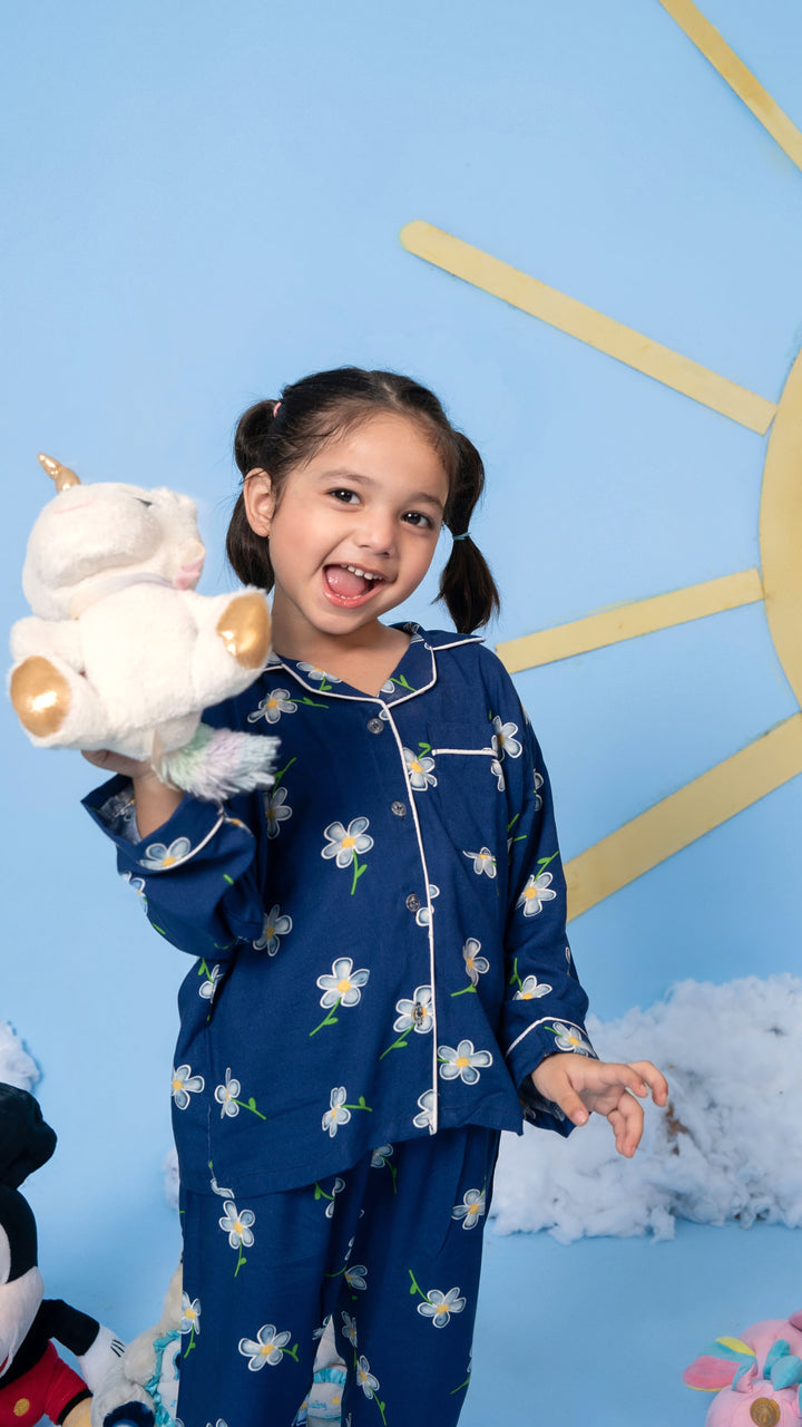 Sapphire Petals Kids PJ Set