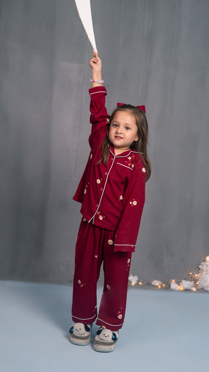 Crimson Daisy Kids PJ Set