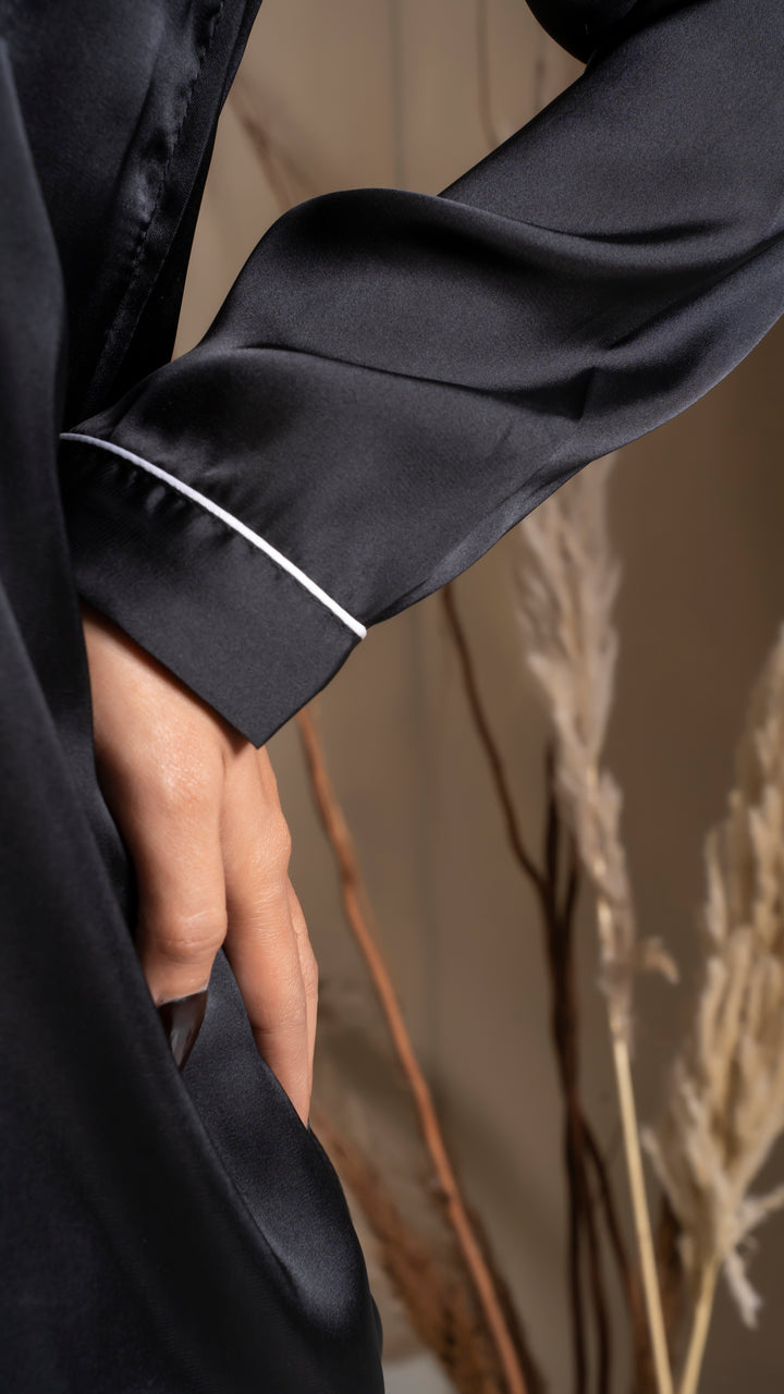 Black Silk PJ Set