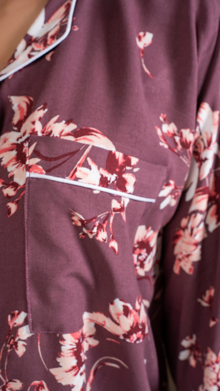 Wine Blossom PJ Set