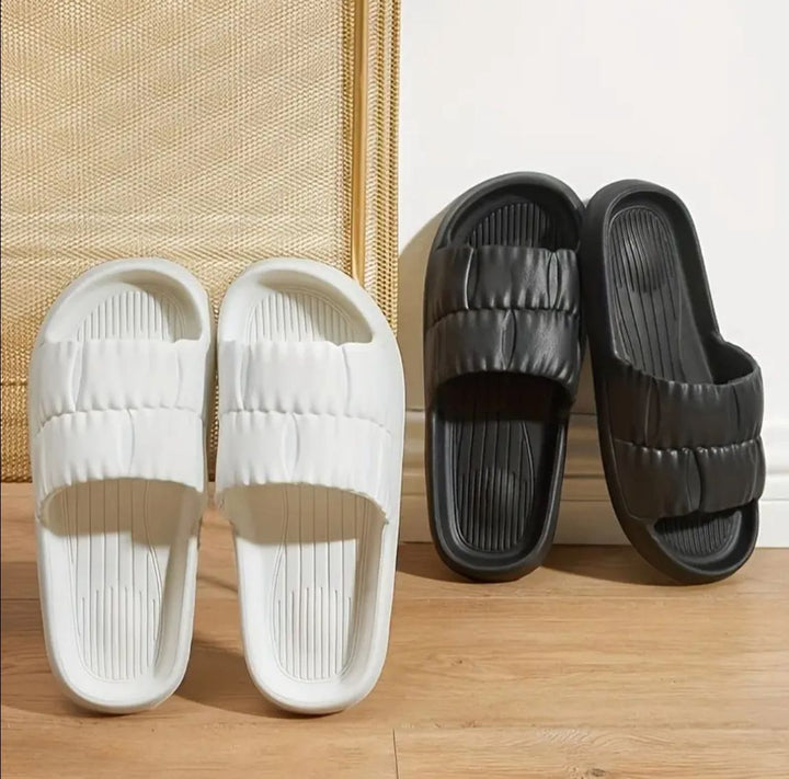 Black Puffy Slides
