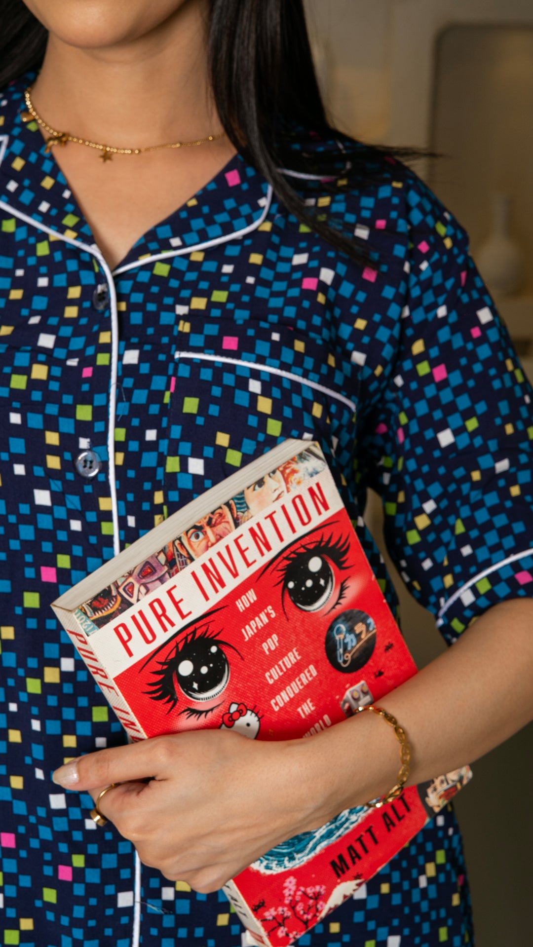 Blue Pixel Half Sleeves PJ Set
