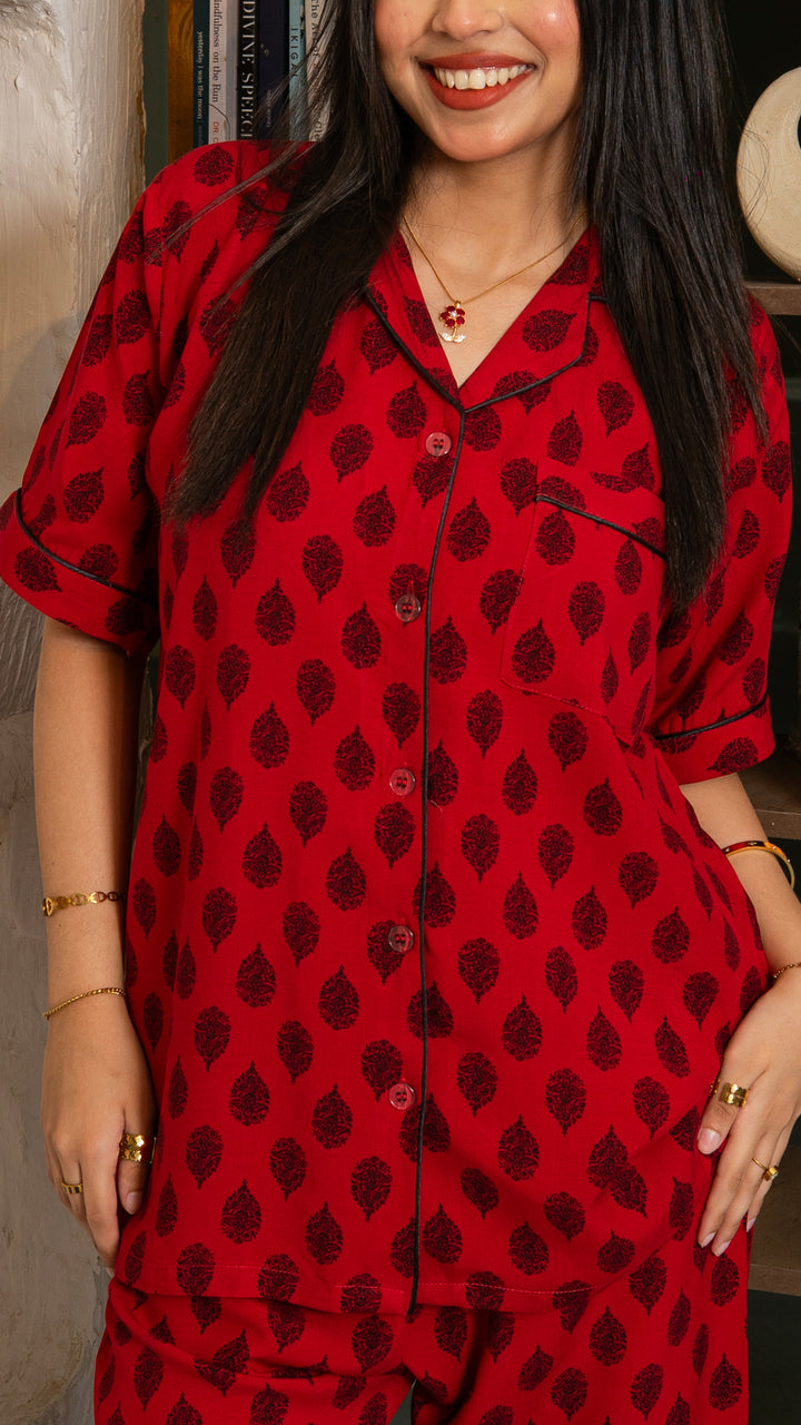 Royal Rouge Half Sleeves PJ Set