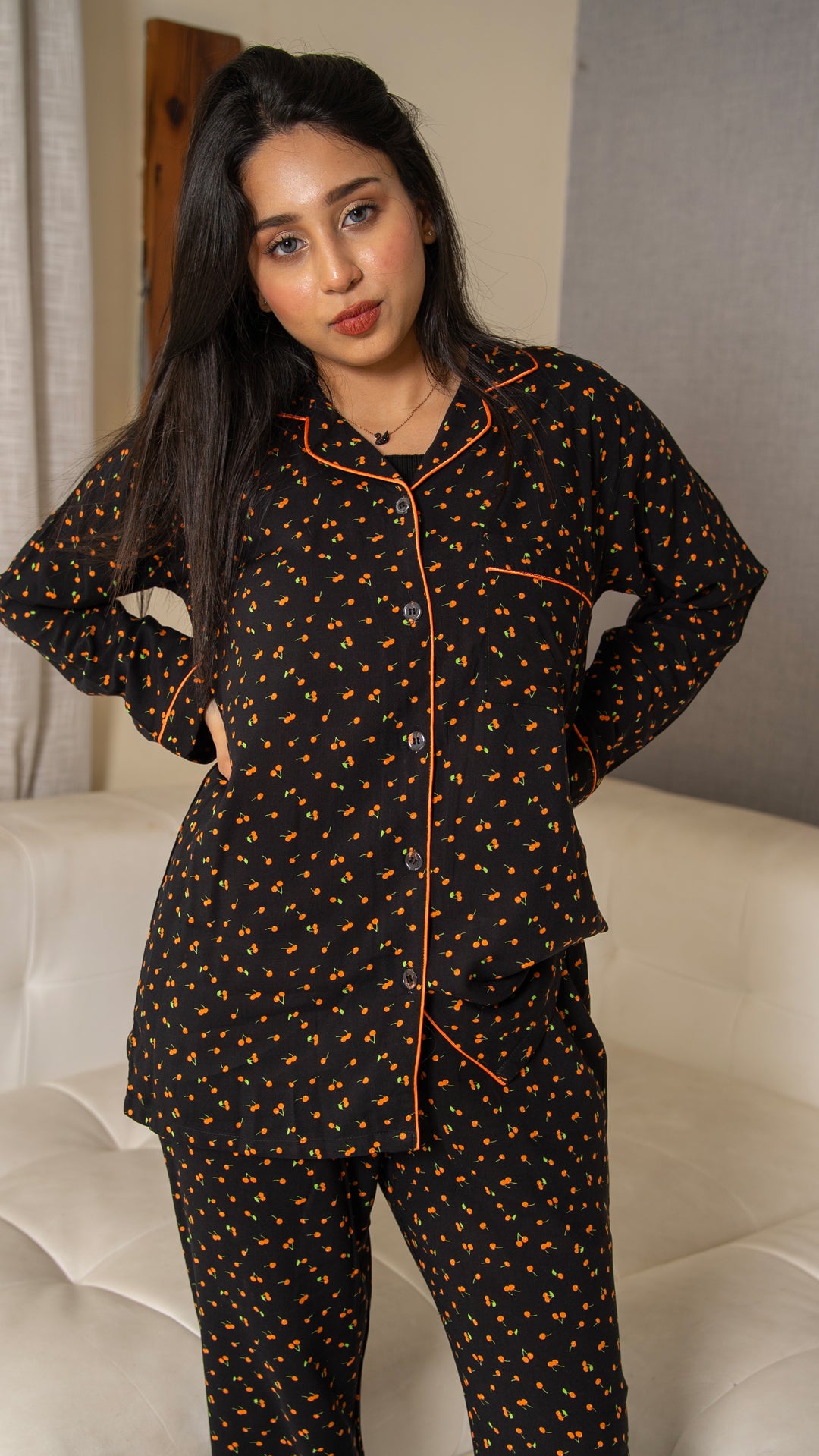 Orange Cherries PJ Set